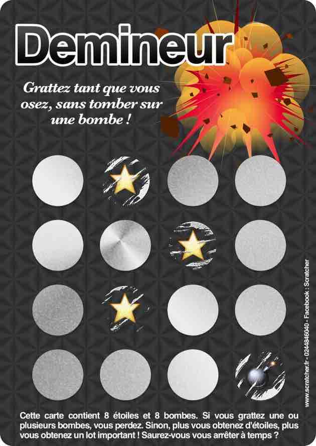 Jeu à gratter de démineur scratcher.fr