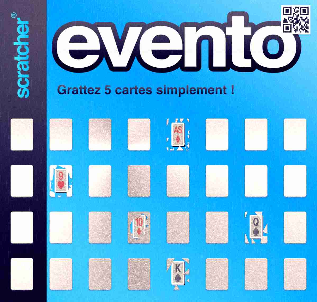 Carte à gratter de poker Scratcher Evento pour associations recto